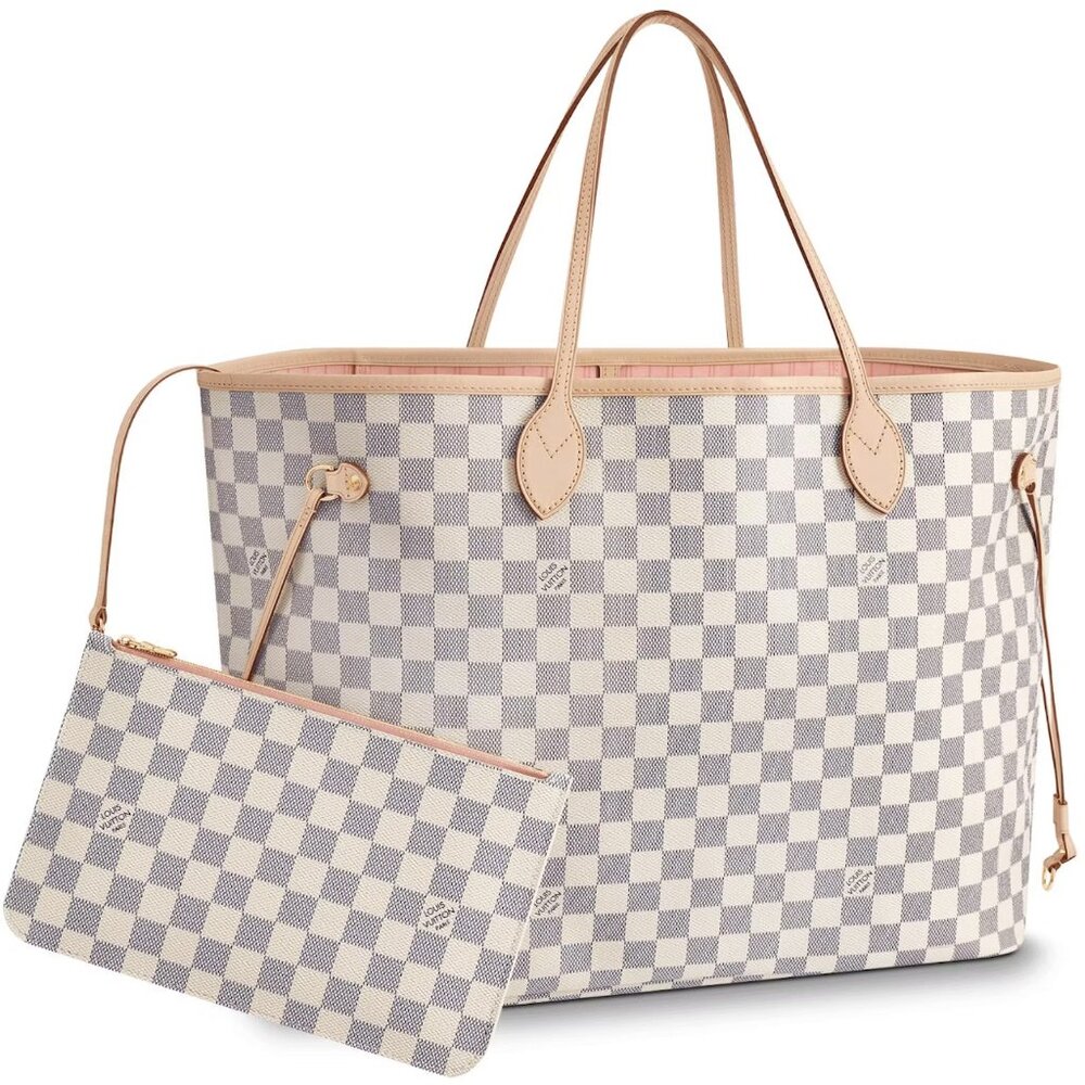 Louis Vuitton Neverfull Damier Azur Pink Rose Ballerine
